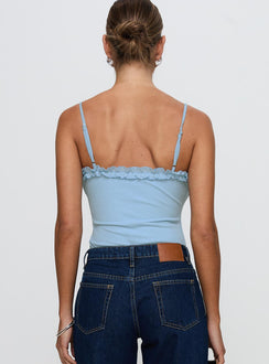 Rhyde Plunging Frill Bodysuit Blue