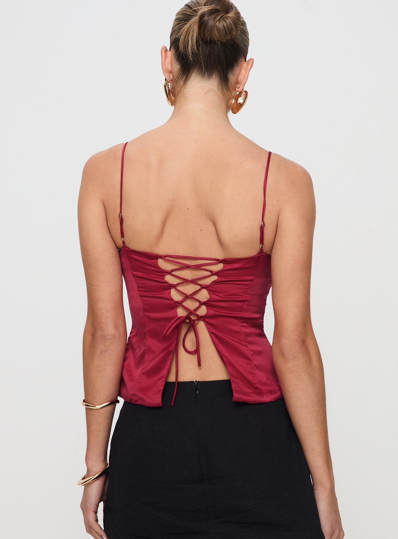 Hildy Tie Back Top Red