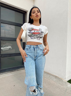 front view of model wearing Princess Polly You Adjust Tee White 