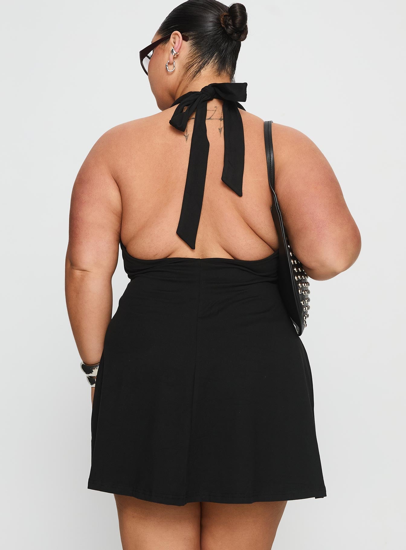 Hollywood Hills Plunge Neck Playsuit Black Curve