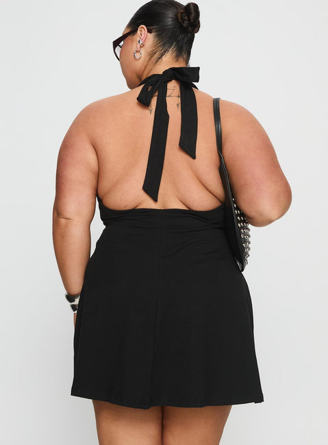 Hollywood Hills Plunge Neck Playsuit Black Curve