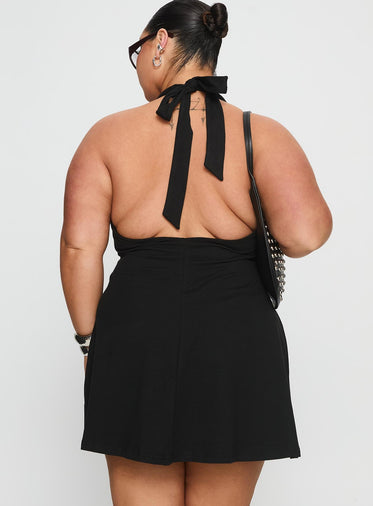 Hollywood Hills Plunge Neck Playsuit Black Curve
