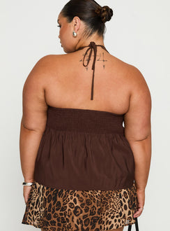 Gadot Halter Top Brown Curve