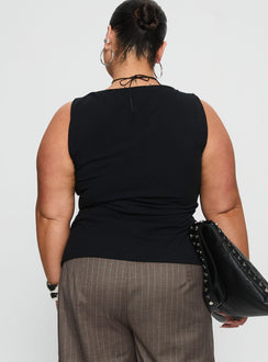 Lose Your Number High Neck Top Black Curve