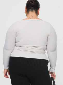 Arthie Long Sleeve Top Grey Curve