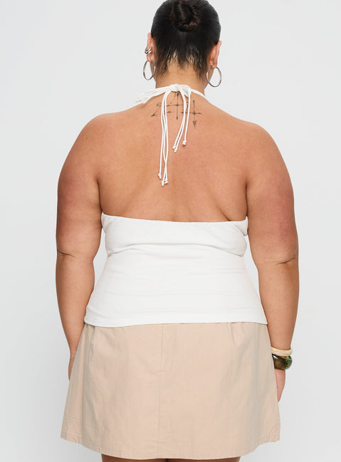 Roller Coaster Bead Detail Top White Curve