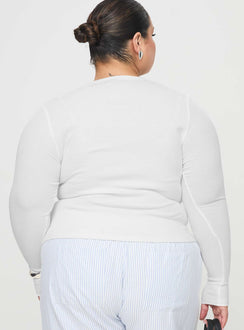 Passoni Long Sleeve Top White Curve