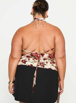 Capulet Halter Cowl Top Floral Curve