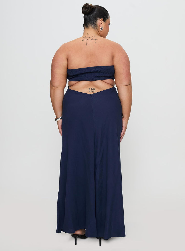 Yahir Strapless and slit wedding maxi dress