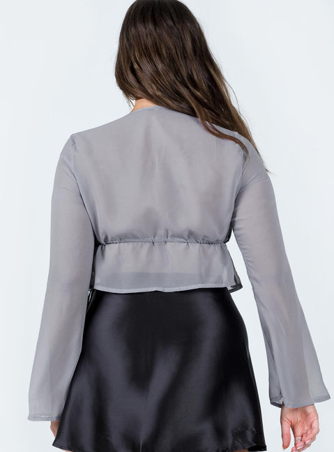 product Princess Polly Full Sleeves Scoop Neck  Kenney Long Sleeve Top Steel