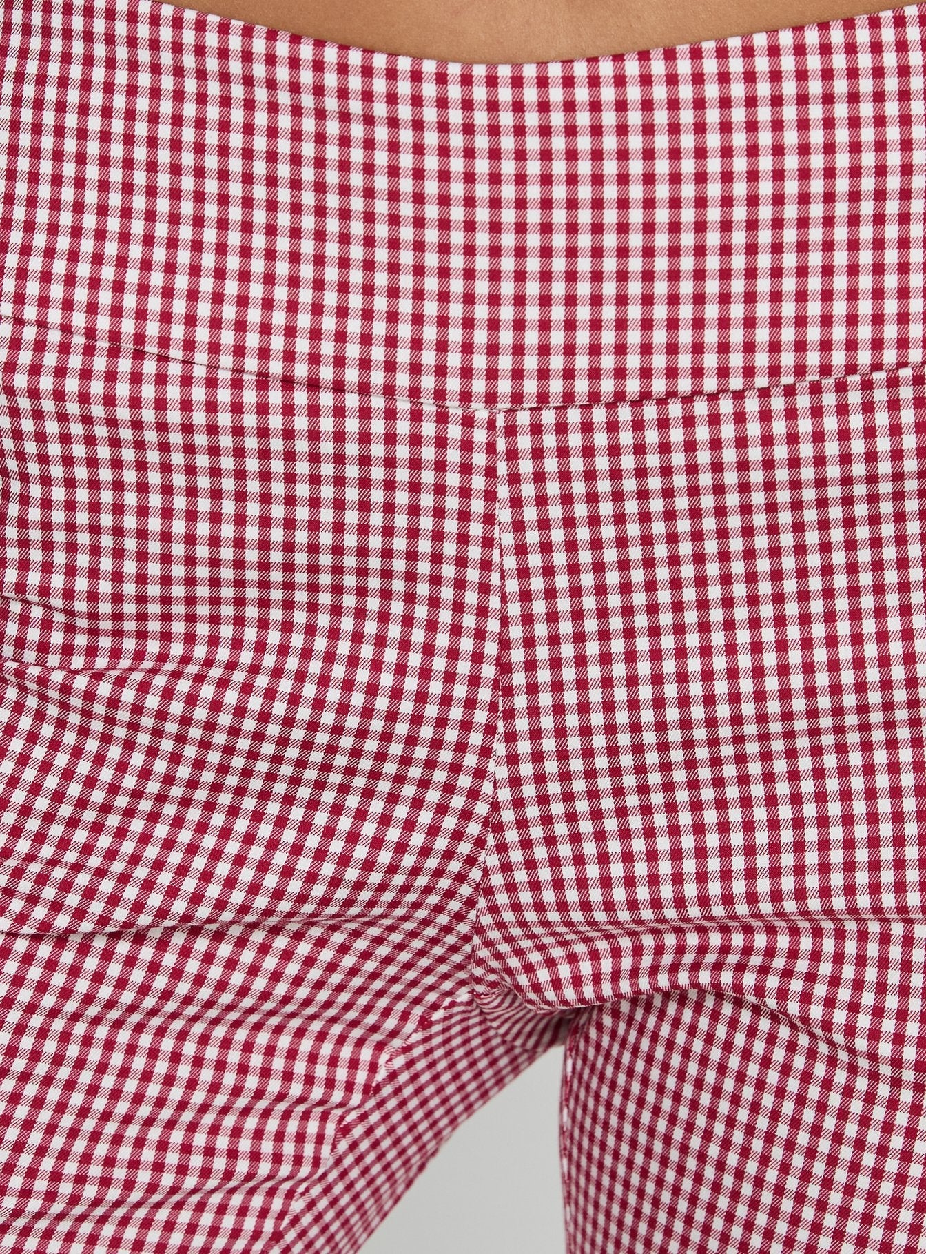 product Princess Polly Rossie Capri Pants Red Gingham Mid Rise Pants 