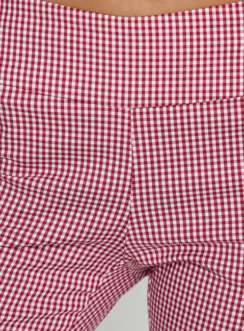 product Princess Polly Rossie Capri Pants Red Gingham Mid Rise Pants 