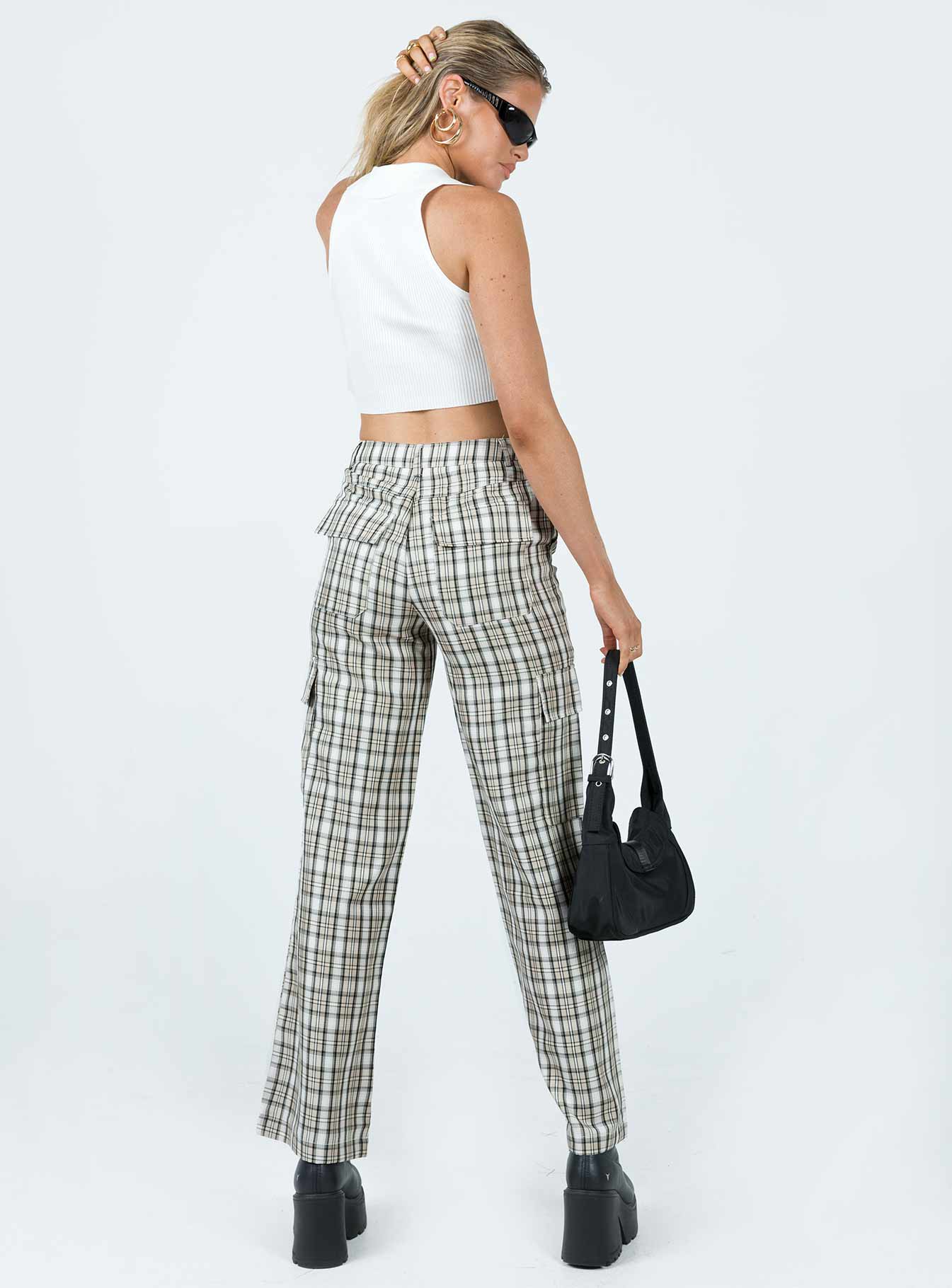 product Princess Polly High Waisted Pants  Mckay Check Cargo Pants Multi