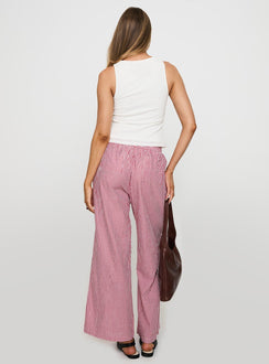 Holiday Tie Front Pants Red/White Stripe