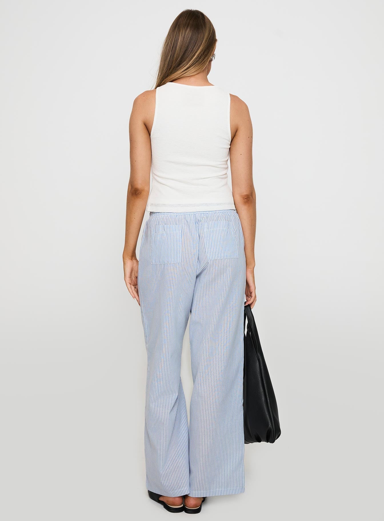 Holiday Tie Front Pant Blue/ White Stripe