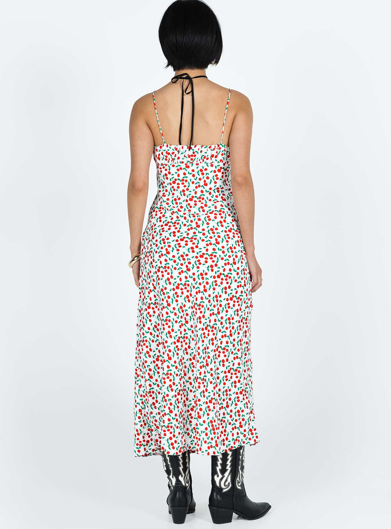 product Princess Polly Square Neck  Kaplan Midi Dress White / Red