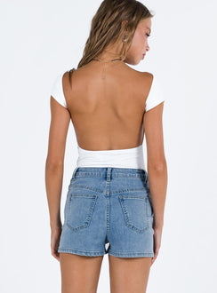 Raymer Shorts Mid Wash Denim Princess Polly high-rise 