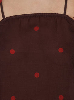 Bellara Longline Cami Top Chocolate / Red Polka Dot