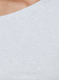 Avriana Off Shoulder T-Shirt Mini Dress Grey Marle