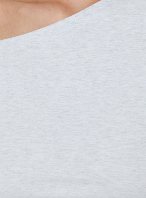 Avriana Off Shoulder T-Shirt Mini Dress Grey Marle
