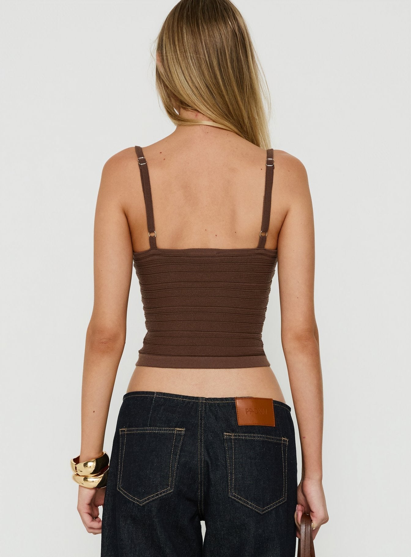 Wilah Knit Tank Top Brown