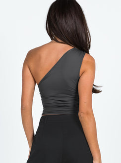 product Princess Polly Sleeveless High Neck  Annem One Shoulder Top Slate