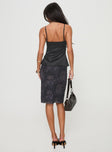 Midi skirt Graphic print, mesh material, elasticated waistband Good stretch, fully lined  Princess Polly Lower Impact 
