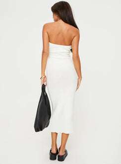 Strapless knit maxi dress Good stretch, unlined