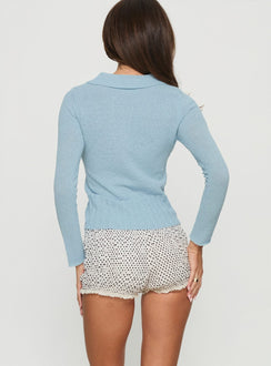 Audreana Shirred Micro Shorts White Polka