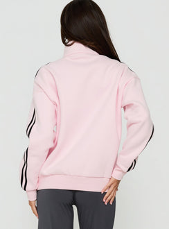 Keeran Funnel Neck Fleece Jumper Pink / Black