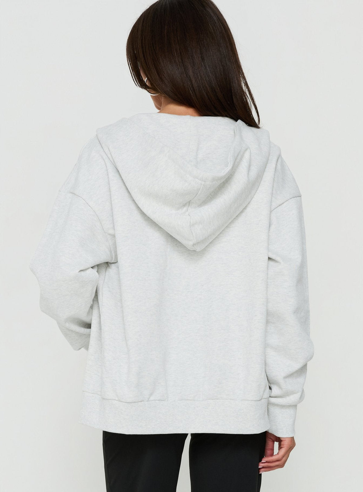All Day Studded Oversized Hoodie Grey Marle