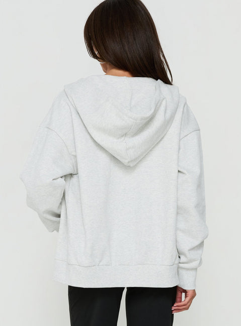 All Day Studded Oversized Hoodie Grey Marle