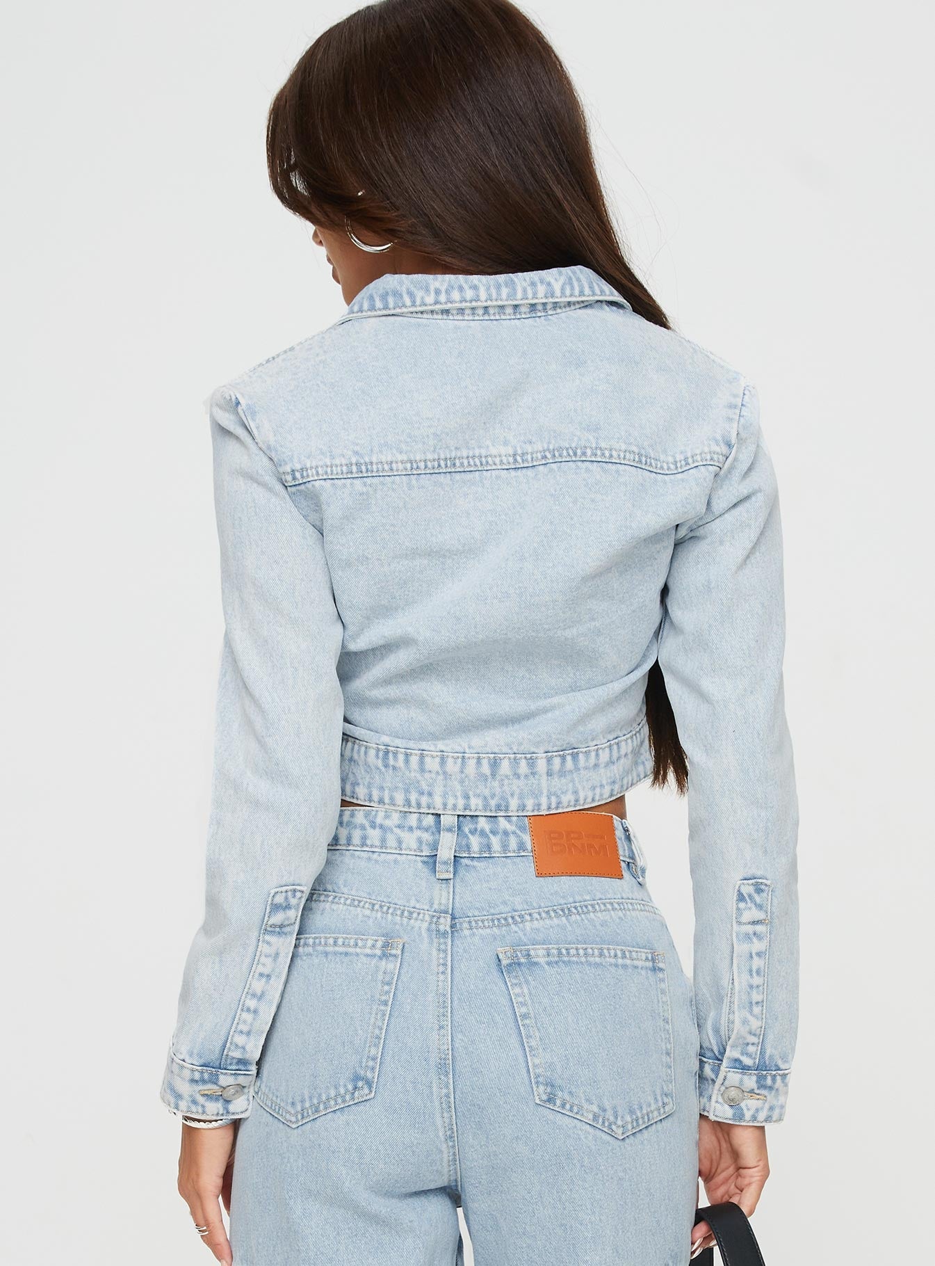 Denim jacket Moto style, zip fastening at front, lapel collar, button fastening at cuff