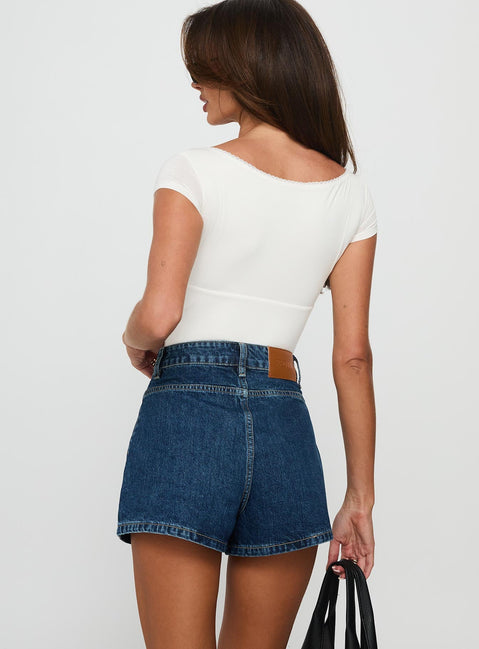 Take My Breath Denim Shorts Blue