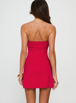 Baseline Strapless Mini Dress Red