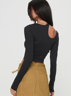 Long sleeve top  Cut out shoulder Good stretch, unlined Princess Polly Lower Impact