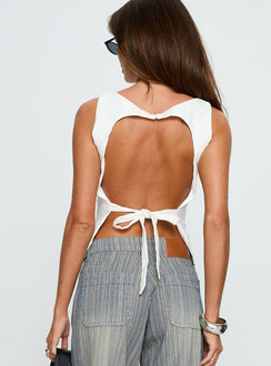 Celyse Cut Out Detail Top White