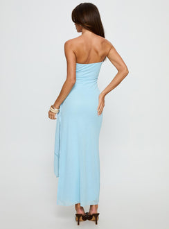 Analeah Strapless Maxi Dress Blue