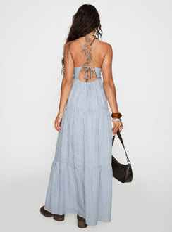 Lost Upstate Maxi Dress Blue Stripe
