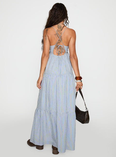 Lost Upstate Maxi Dress Blue Stripe