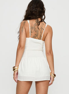 Shalynn Twist Detail Playsuit White