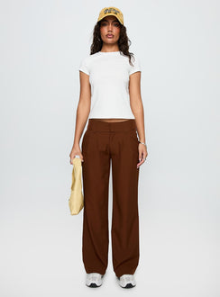 Two Lovers Low Rise Pants Brown