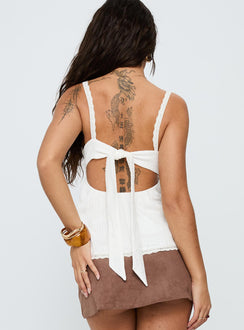 Committed Tie Back Top White