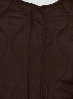 Homebody Quilted Puffer Jacket Brown