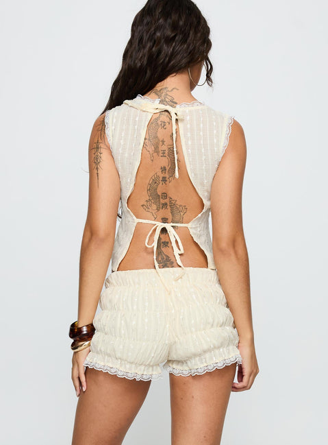 Golden Eclipse Backless Set Cream