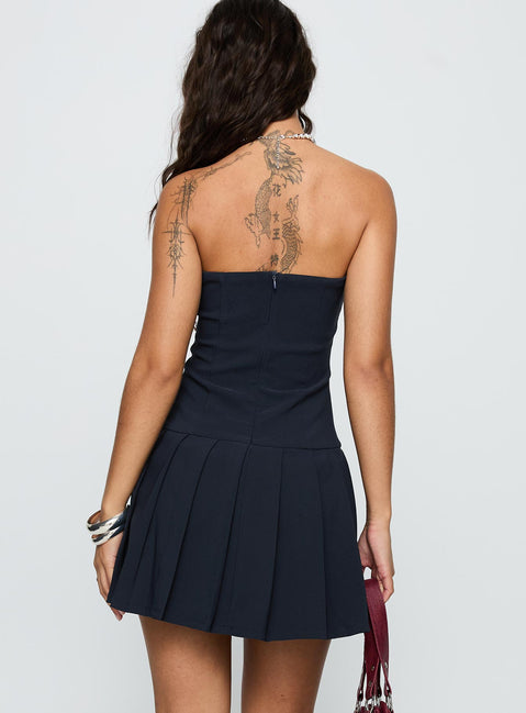 Mark My Words Strapless Playsuit Blue
