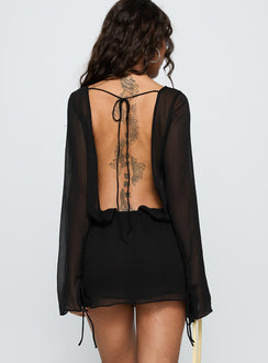 Get Closer Backless Playsuit Black