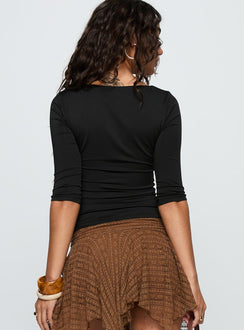 April Showers Hardware Detail Top Black