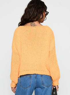 In The Evening Knit Sweater Orange