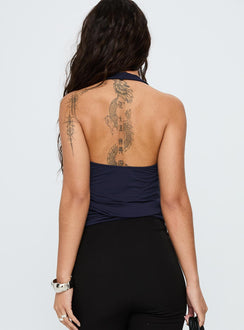 Michella Wrap Top Navy